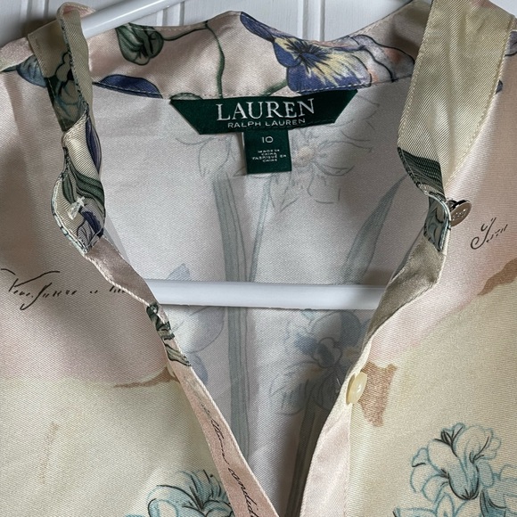 LRL Floral Handkerchief Hem LS Dress size 10 NWT - Picture 4 of 11